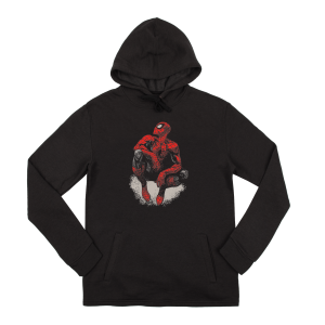 Spider-Man Sitting on a Wall Black Hoodie