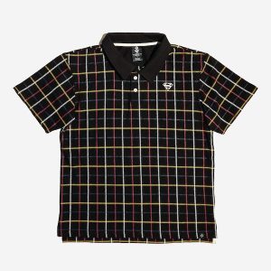 Superman S-Shield Plaid Print Polo