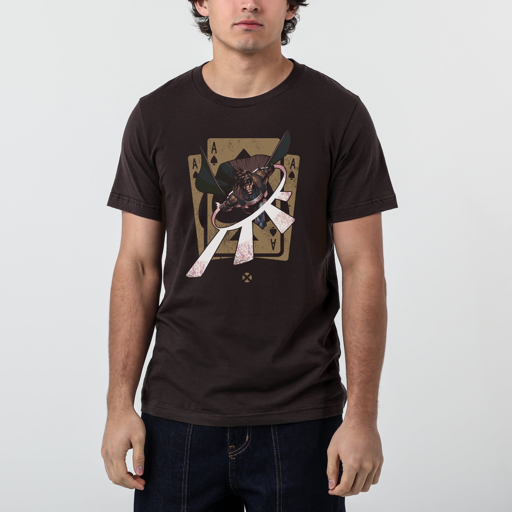 X-Men Gambit Explosive Cards Brown Tee
