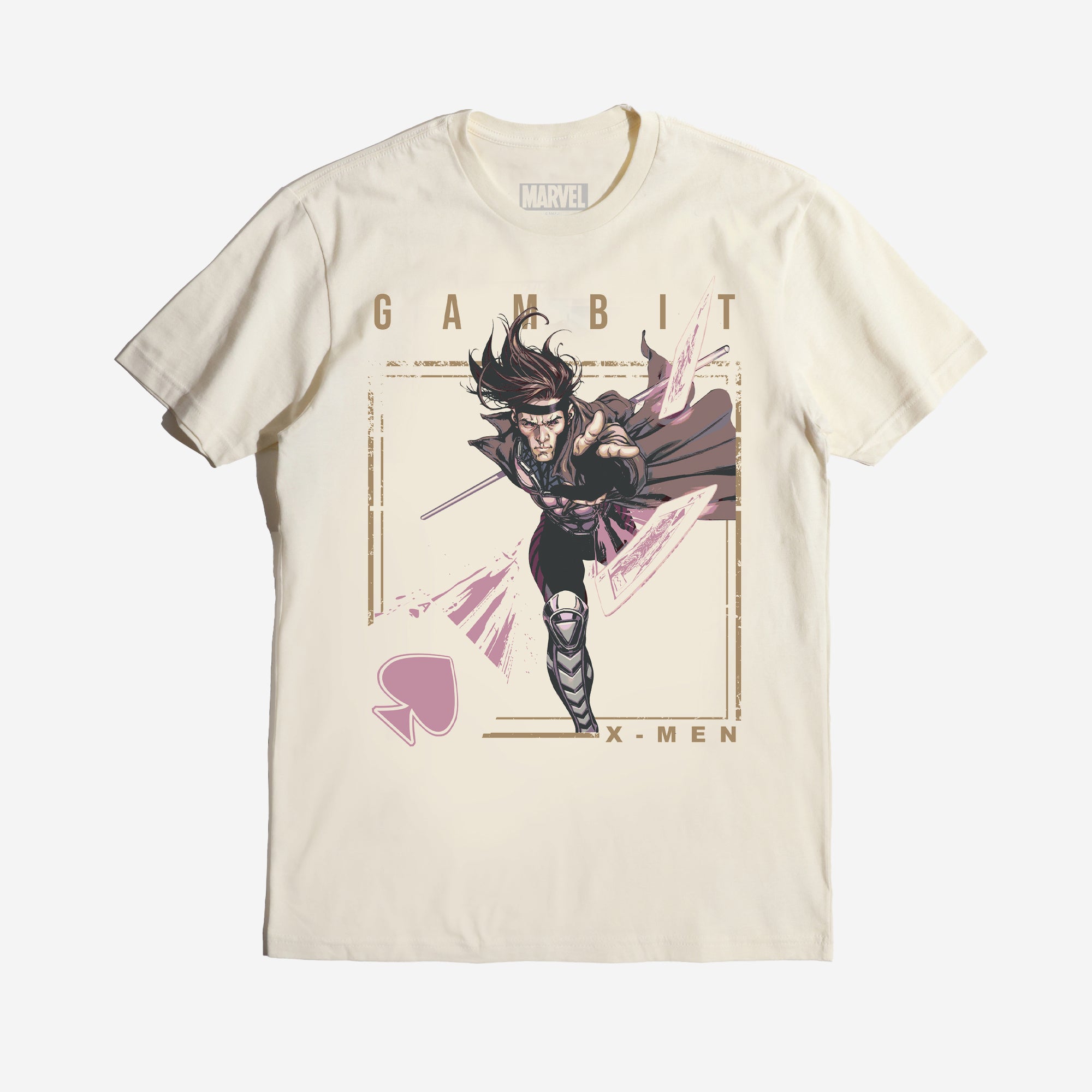 X-Men Gambit Throwing Aces Natural Tee